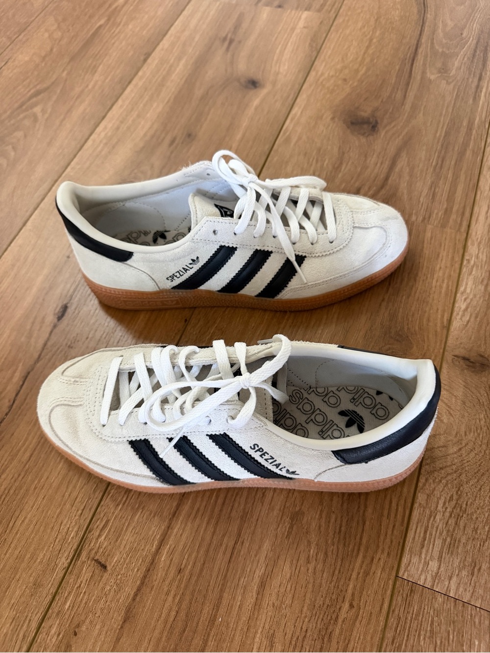 adidas White with Black Stripes Sneakers